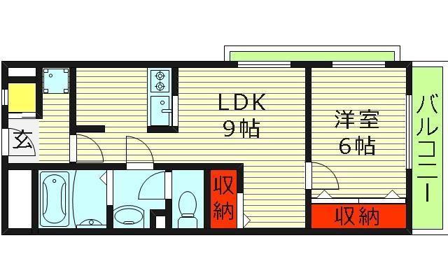 宝コーポ(1LDK/4階)の間取り写真