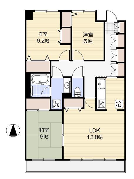 ルーエハイム府中(3LDK/10階)の間取り写真
