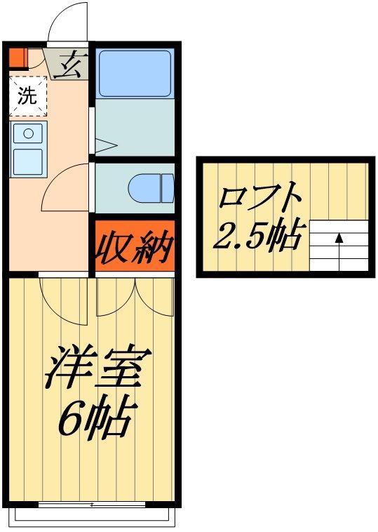 レオパレス草加氷川町2(1K/2階)の間取り写真