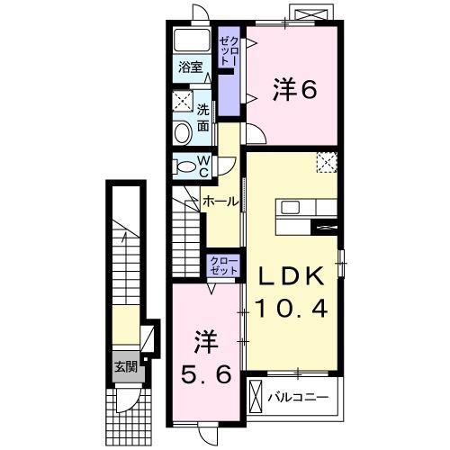 メゾン・ド・オニヨン(2LDK/2階)の間取り写真