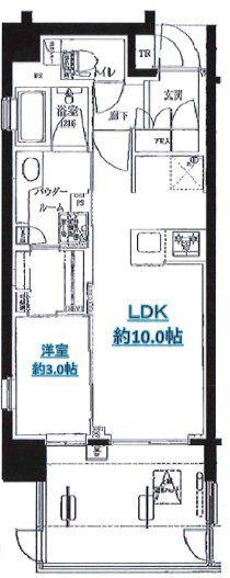 イニシアイオ本蓮沼(1LDK/1階)の間取り写真