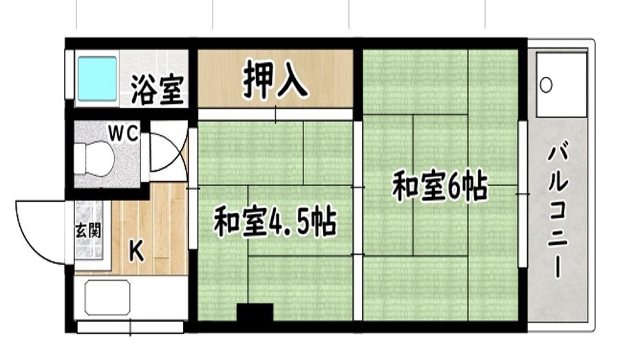 七二八マンション(2K/3階)の間取り写真