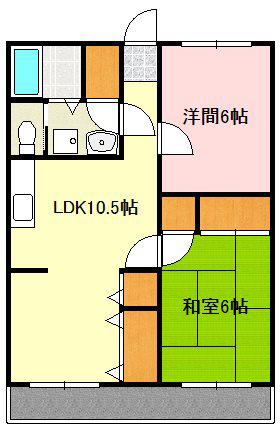 メゾン・ド・荒川(2LDK/2階)の間取り写真