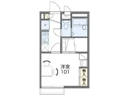 レオパレスカトレアII(1K/1階)の間取り写真
