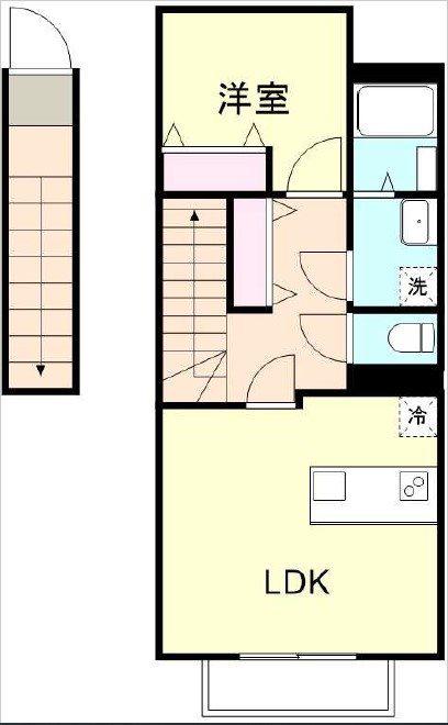 オルトシア(1LDK/2階)の間取り写真