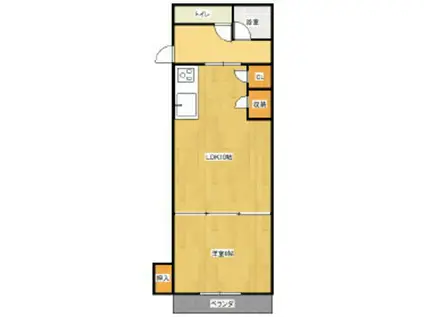 エスパシオ日進(1LDK/5階)の間取り写真