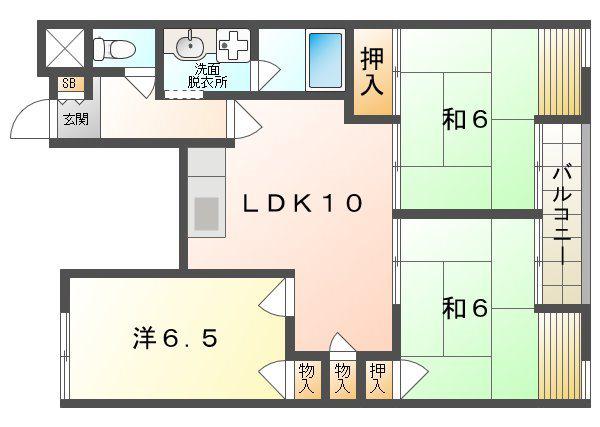 ジェントリーズ岡田(3LDK/2階)の間取り写真