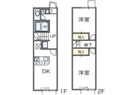 レオパレスMAI(2DK/1階)の間取り写真