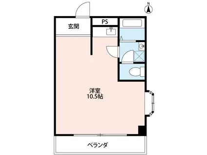 アンフィニ幸田(ワンルーム/3階)の間取り写真