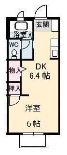 フォブール高崎(1DK/2階)の間取り写真
