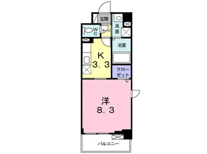 フリーデK.I・2(1K/2階)の間取り写真