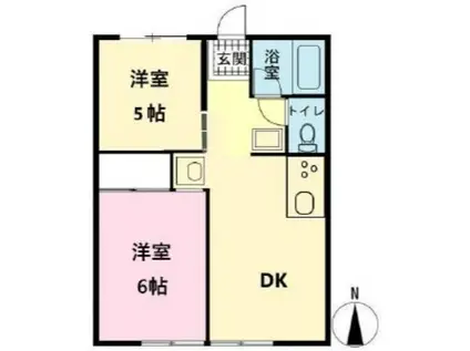 シティハイム白砂 B(2DK/1階)の間取り写真