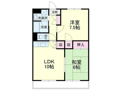 トップアイルII(2LDK/1階)の間取り写真