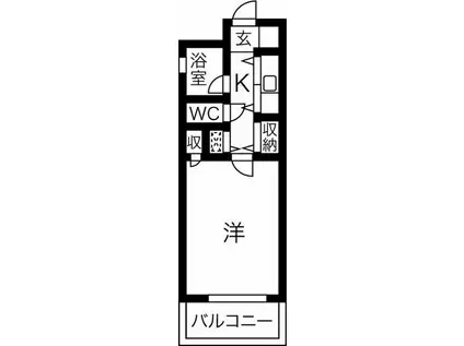 ロマネスク東町(1K/6階)の間取り写真