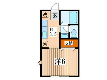 ハイツアベリア(1K/2階)の間取り写真