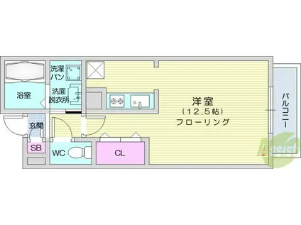 ユーナ・コピア(ワンルーム/2階)の間取り写真