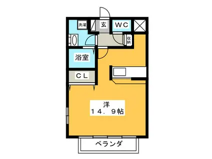 カーサミユキ(ワンルーム/1階)の間取り写真