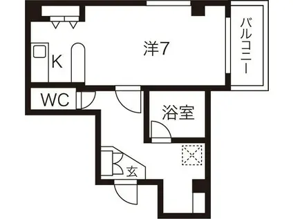 メゾン三和ドライ(1K/4階)の間取り写真