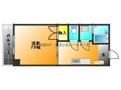 丸善インタービル(1K/4階)の間取り写真