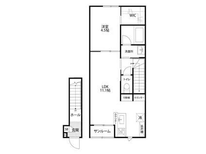 LIMITED BASE(1LDK/2階)の間取り写真