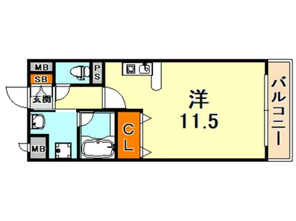 アムール甲南山手(ワンルーム/5階)の間取り写真