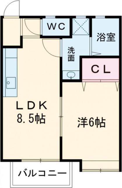 ド・マーニ(1LDK/2階)の間取り写真