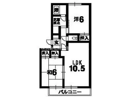サンハウス(2LDK/1階)の間取り写真