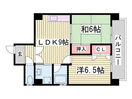 リーグレック元町(2LDK/6階)の間取り写真
