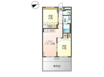 ルノアール(2LDK/1階)の間取り写真