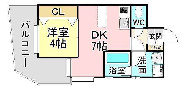 パワーズ117(1DK/5階)の間取り写真