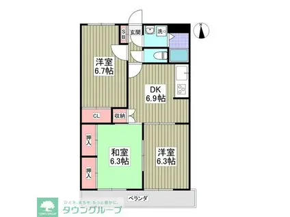 エンブレム(3SDK/2階)の間取り写真