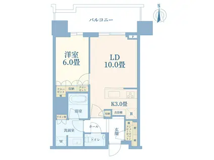 晴海フラッグ サンヴィレッジ T棟(1LDK/19階)の間取り写真