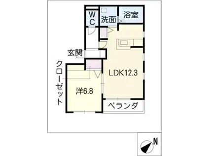 アルカンシェル(1LDK/3階)の間取り写真