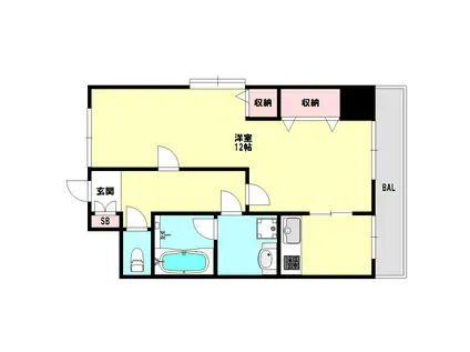 ミロード・ドゥ・メゾン(1LDK/2階)の間取り写真