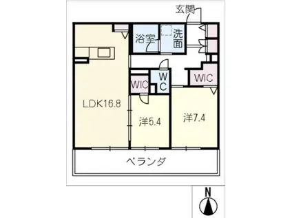ルジェンド(2LDK/2階)の間取り写真