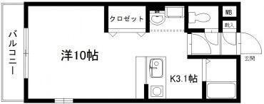 VEIN(1K/4階)の間取り写真