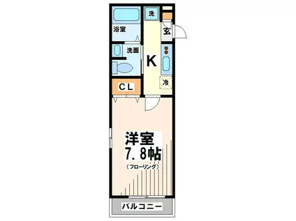 カサベルデY(1K/2階)の間取り写真