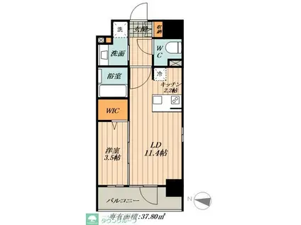 TENAS丸の内(1LDK/7階)の間取り写真