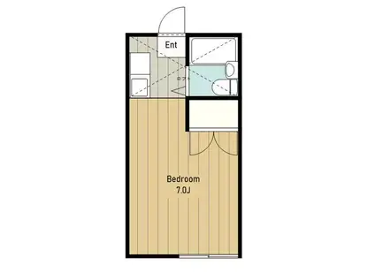 サンフラッツ阿久和(1K/2階)の間取り写真