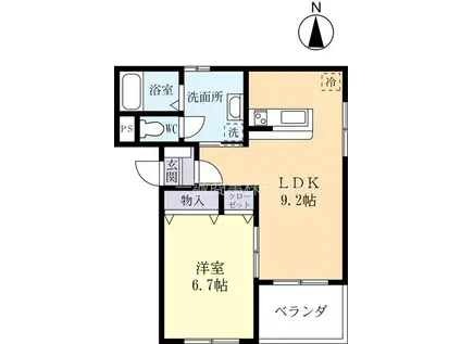 コンフォート赤塚(1LDK/1階)の間取り写真