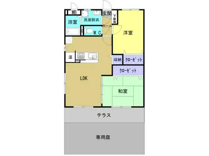 プランドールソフィア(2LDK/1階)の間取り写真