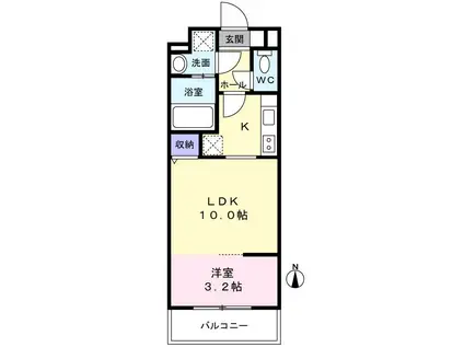 長町6丁目マンション(1LDK/5階)の間取り写真