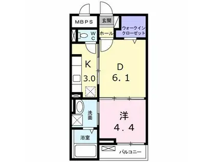 ヴィラMY(1LDK/1階)の間取り写真