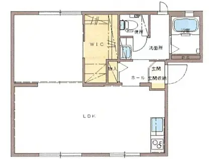 ペパーミントハウス(1LDK/1階)の間取り写真