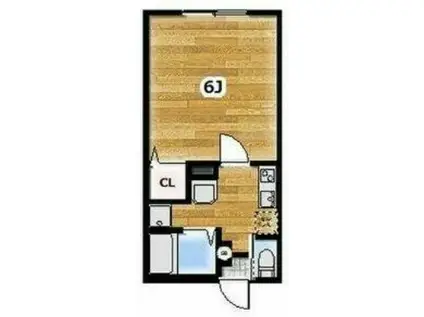 アンビション南栗原(1K/1階)の間取り写真