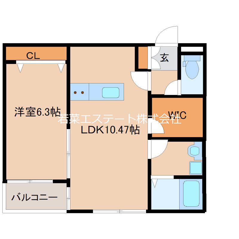 L-BLOOM御井(1LDK/1階)の間取り写真