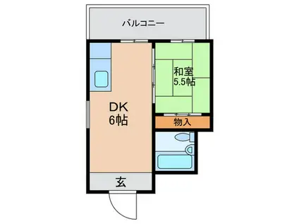 リバーフィールドマンション(1DK/4階)の間取り写真