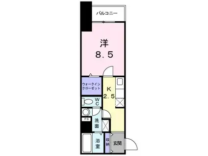 サニーレジデンス吉野(1K/5階)の間取り写真