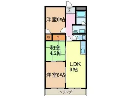 サンライズ小泉(3LDK/2階)の間取り写真