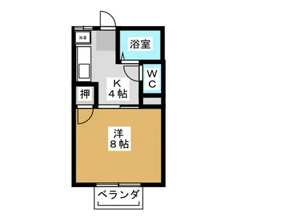 ベルハイムスズカ(1K/1階)の間取り写真